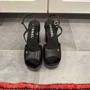 Chanel Black Platforms